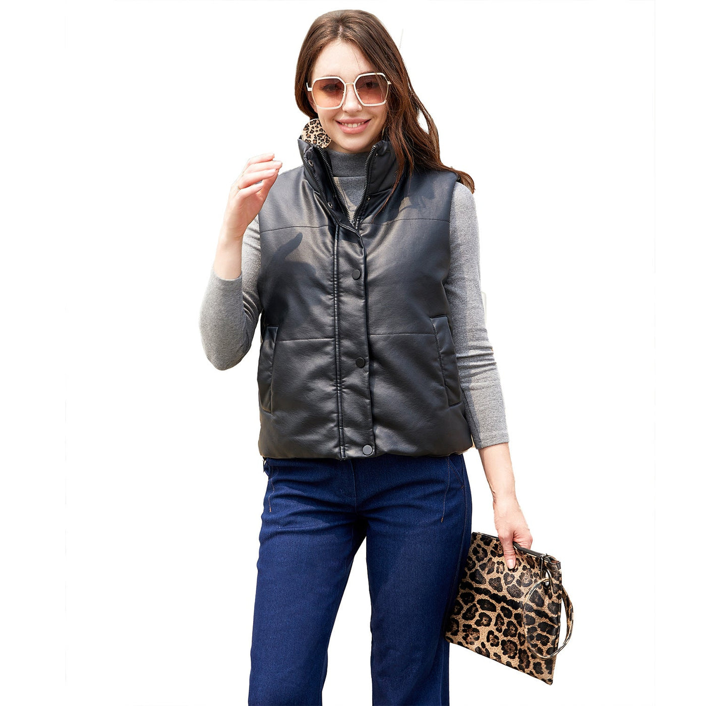 Dames Bodywarmer met Gewatteerd Design en Hoge Kraag | Brenda