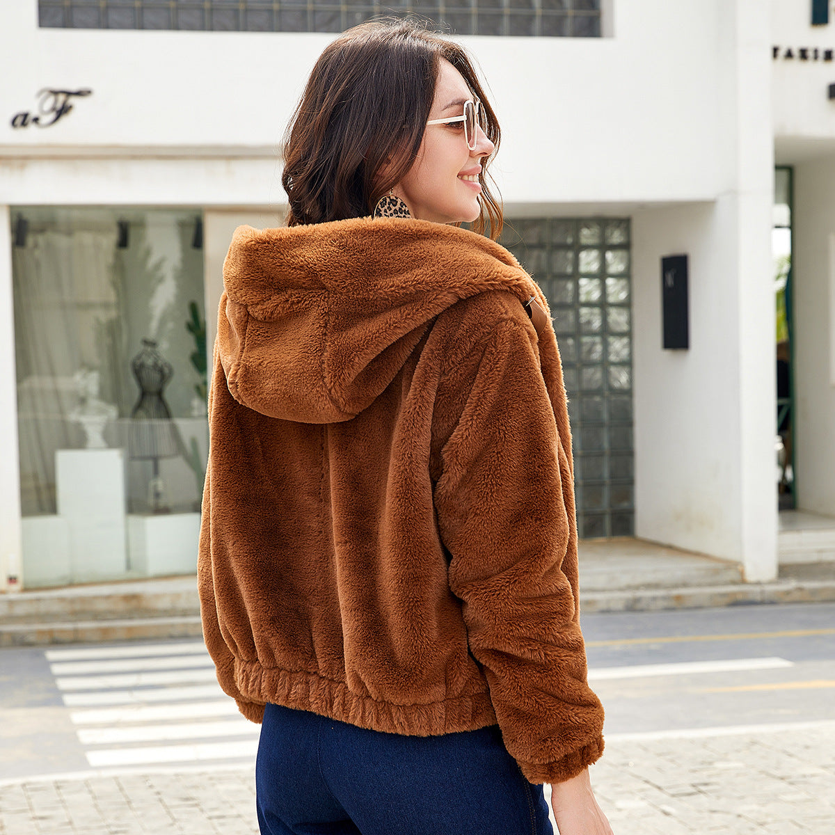Dames Teddy Jas met Capuchon en Zachte Fleece Voering | Beertje