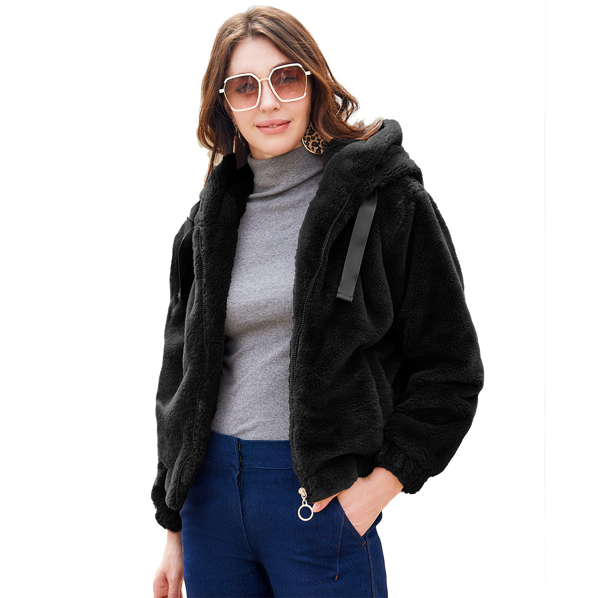Dames Teddy Jas met Capuchon en Zachte Fleece Voering | Beertje