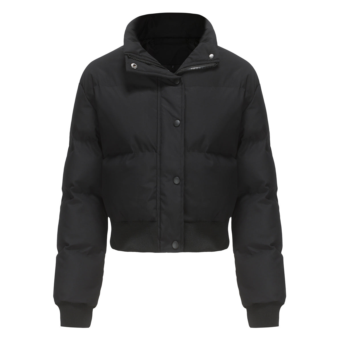 Dames Korte Pufferjack met Hoogsluitende Kraag | Bijou
