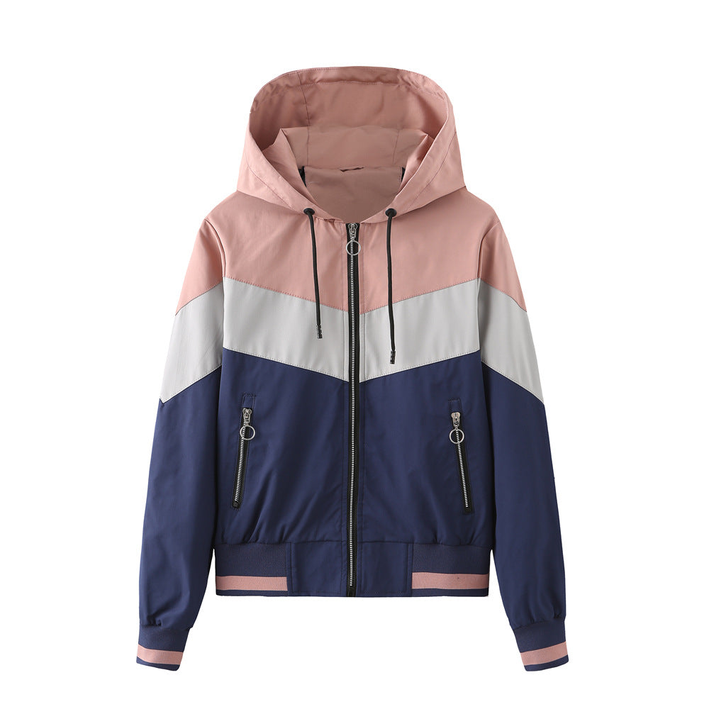 Dames Sportieve Jas met Colorblock Design en Capuchon | Bodi