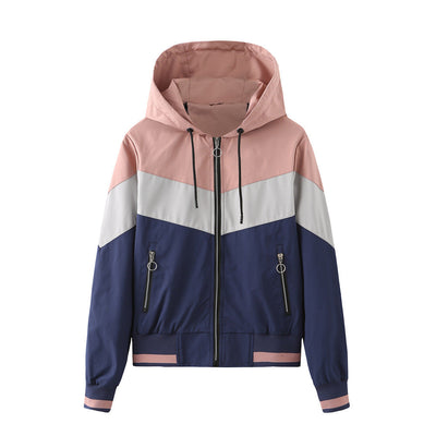 Dames Sportieve Jas met Colorblock Design en Capuchon | Bodi