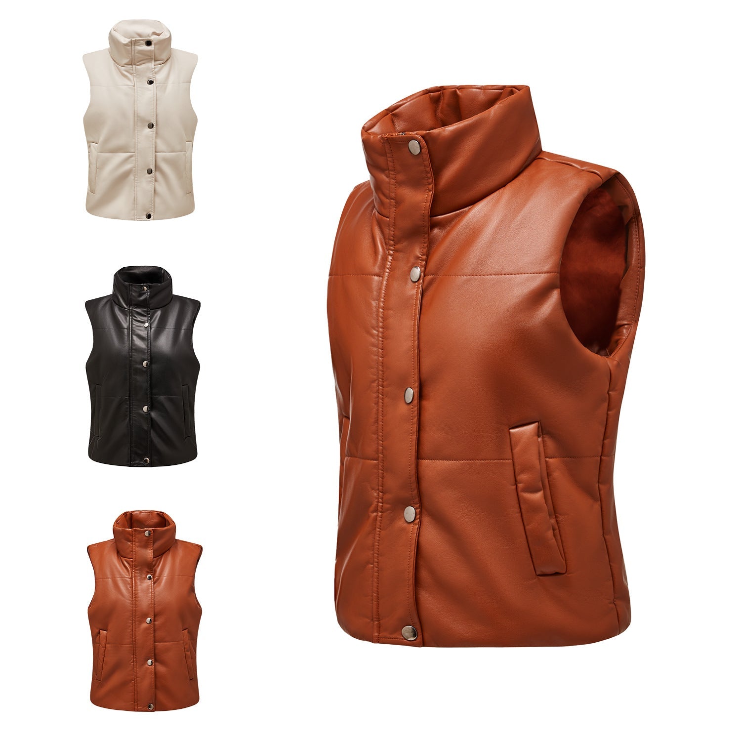 Dames Bodywarmer met Gewatteerd Design en Hoge Kraag | Brenda