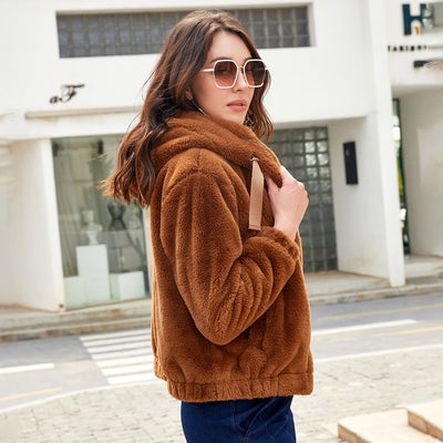 Dames Teddy Jas met Capuchon en Zachte Fleece Voering | Beertje