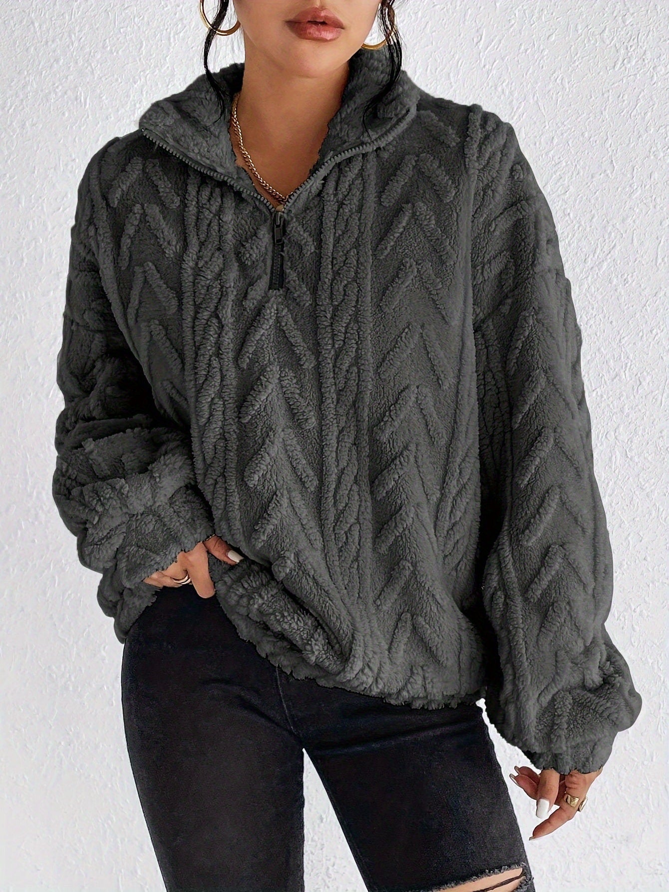 Dames Fleece Trui met Hoogsluitende Kraag | Risma