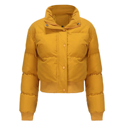 Dames Korte Pufferjack met Hoogsluitende Kraag | Bijou