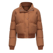 Dames Korte Pufferjack met Hoogsluitende Kraag | Bijou