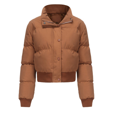Dames Korte Pufferjack met Hoogsluitende Kraag | Bijou
