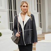 Dames Overgangsjas met Teddy Voering en Brede Reverskraag | Belinda