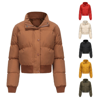 Dames Korte Pufferjack met Hoogsluitende Kraag | Bijou