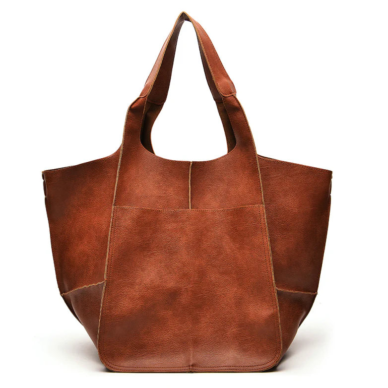 Dames Oversized Faux Leren Vintage Schoudertas | Lara