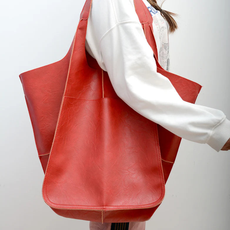 Dames Oversized Faux Leren Vintage Schoudertas | Lara