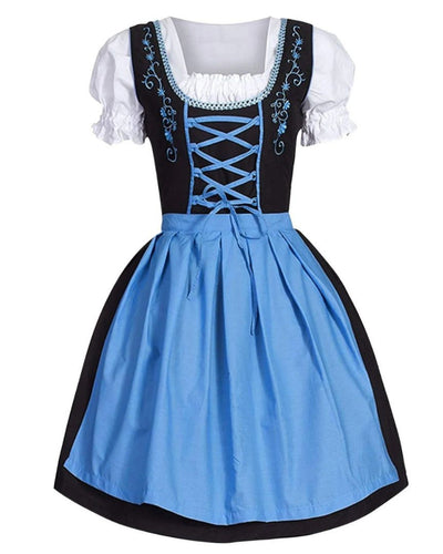 Dames Oktoberfest Dirndl Jurk met Schort en Borduurdetails | Novella