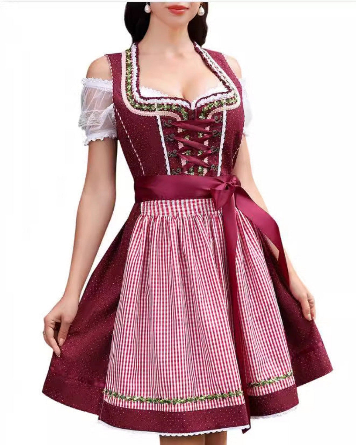 Dames Feestelijke Oktoberfest Jurk met Pofmouwen en Losse Fit | Nelly