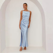 Omayra | Luxe Satin look Maxi Jurk Met Split