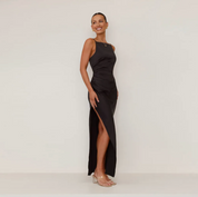 Omayra | Luxe Satin look Maxi Jurk Met Split