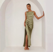 Omayra | Luxe Satin look Maxi Jurk Met Split