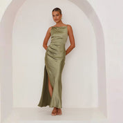 Omayra | Luxe Satin look Maxi Jurk Met Split