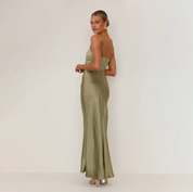 Omayra | Luxe Satin look Maxi Jurk Met Split