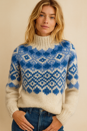 Dames Warme Trendy Coltrui met Noors Motief | Radna