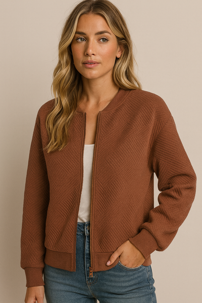 Dames Stijlvol Vest met Rits en Structuur | Raina