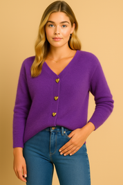 Dames Stijlvol Vest met Hartvormige Knopen | Rain