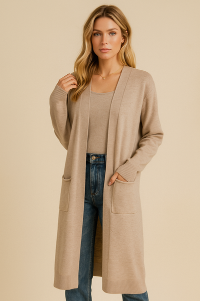 Dames Stijlvol Trendy Lang Gebreid Vest | Randy