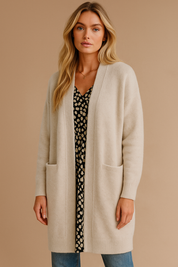 Dames Warme Stijlvolle Lange Gebreid Vest | Rayna