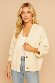 Dames Zacht Gebreid Koreaanse Style Vest met Knopen | Reese