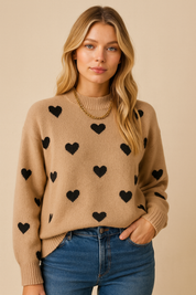 Dames Elegante Stijlvolle Zachte Hartjes Trui | Reggy