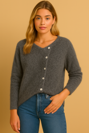 Dames Stijlvol Wollen Vest met Knopen | Ria