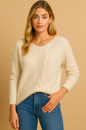 Dames Stijlvol Wollen Vest met Knopen | Ria