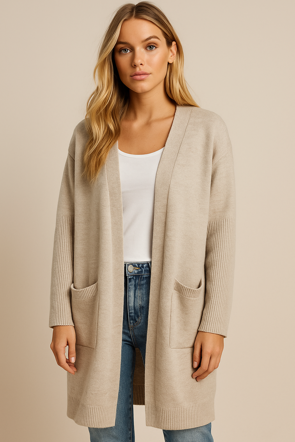 Dames Warm Stijlvol Lang Vest met Grote Zakken | Ricarda