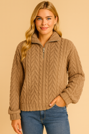 Dames Fleece Trui met Hoogsluitende Kraag | Risma