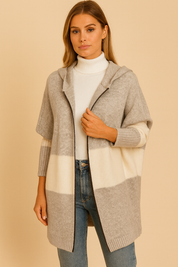 Dames Colorblock Hooded Cardigan Jas | Rita
