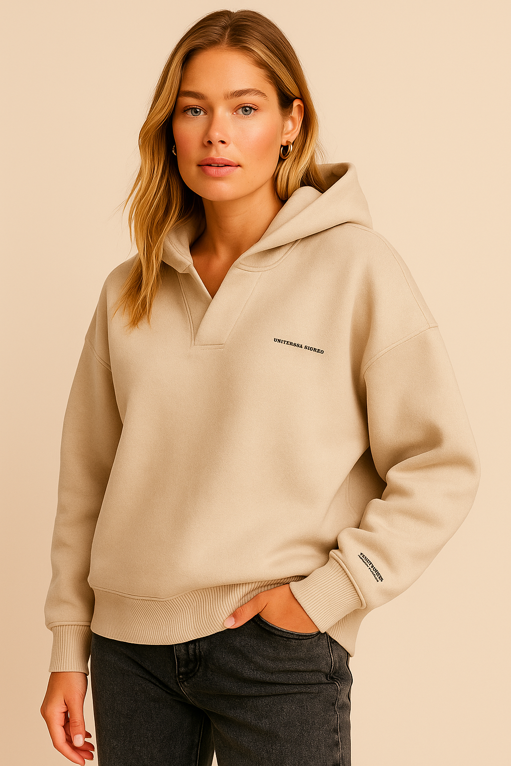 Dames Hoodie Winter met Print | Solana