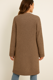 Dames Lang Gebreid Vest | Romy