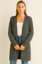 Dames Lang Gebreid Vest | Romy