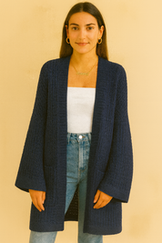 Dames Lang Gebreid Vest | Romy