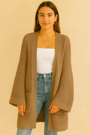 Dames Lang Gebreid Vest | Romy