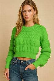 Dames Trendy Opvallende Stijlvolle Korte Trui met Structuur | Ronala