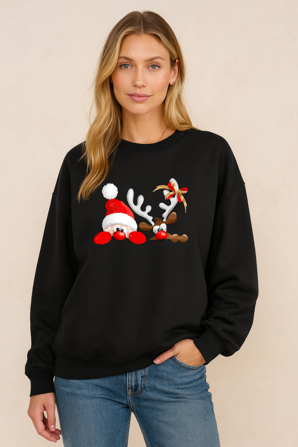 Dames Kersttrui met Rendierprint | Rosaria