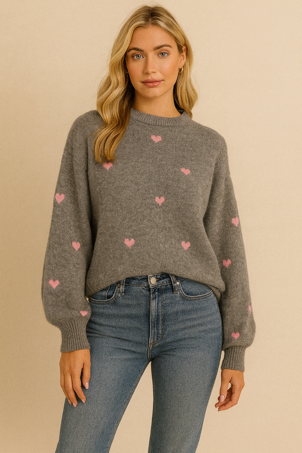 Dames Zachte Stijlvolle Hartjes Trui | Rossy