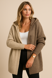 Dames Warm Gebreid Vest met Patchwork | Rozario