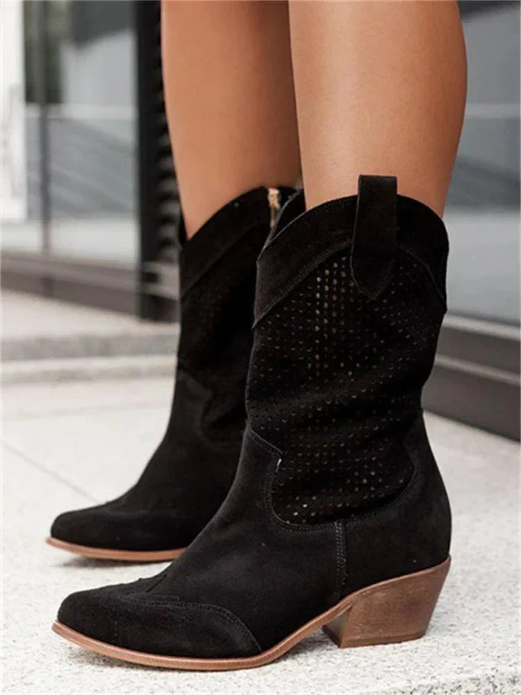 Dames Cowboylaarzen met Ademend Design en Blokhak | Elicia