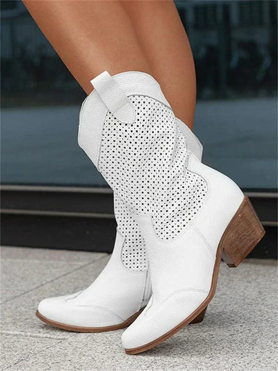 Dames Cowboylaarzen met Ademend Design en Blokhak | Elicia