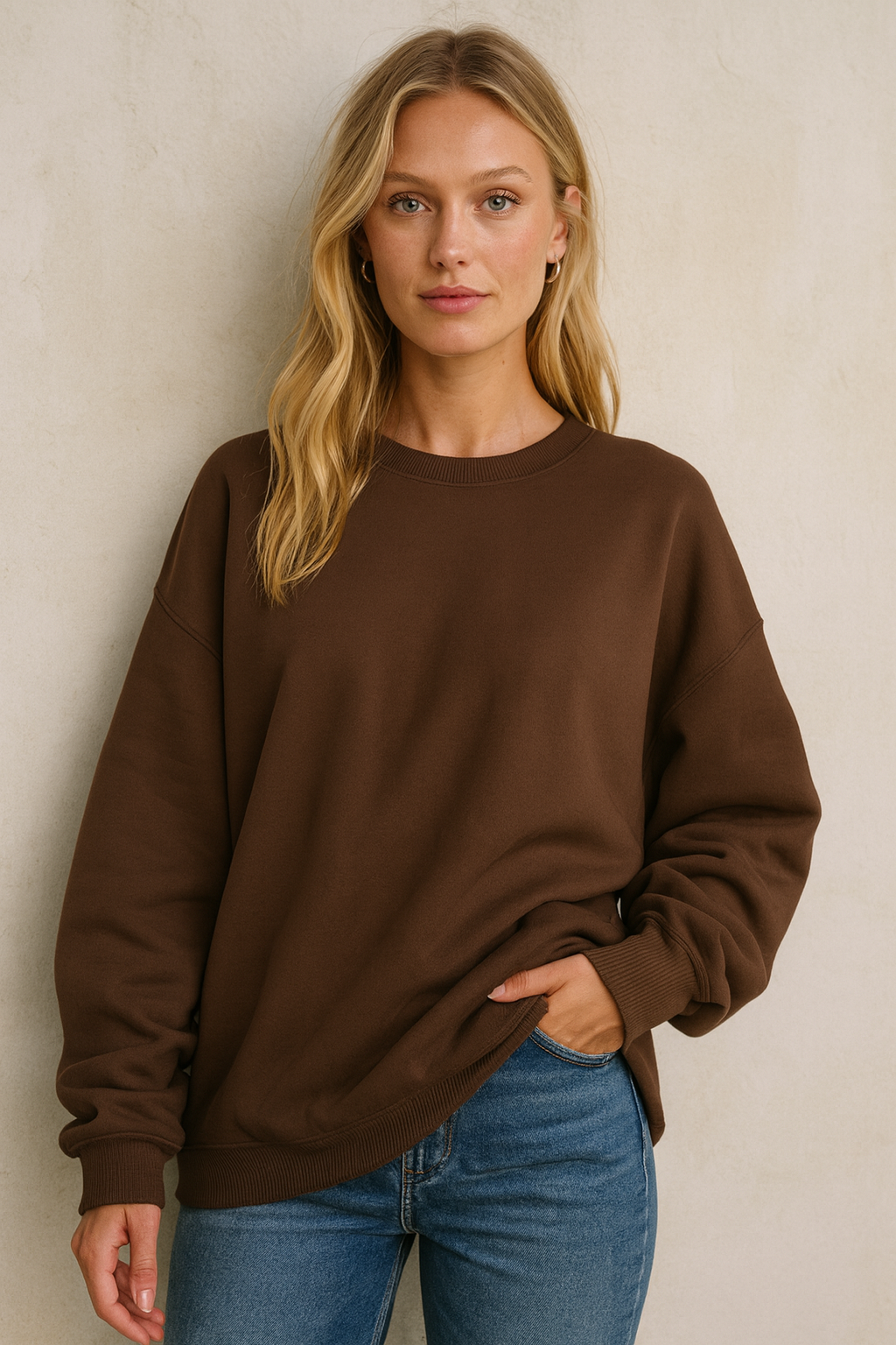 Dames Stijlvolle Basic Oversized Ronde Hals Trui | Sari