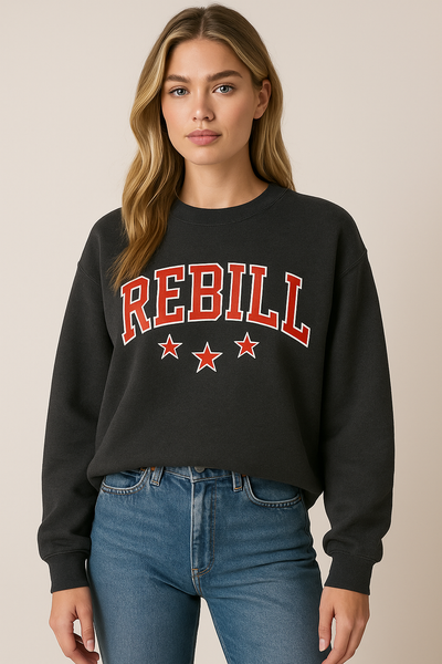 Dames Casual Crewneck met Text Print | Sarina