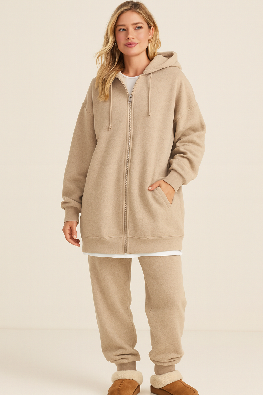 Dames Comfortabele Oversized Hoodie met Rits | Semmy