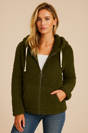 Dames Elegante Fleece Hoodie met Rits en Zakken | Sephora